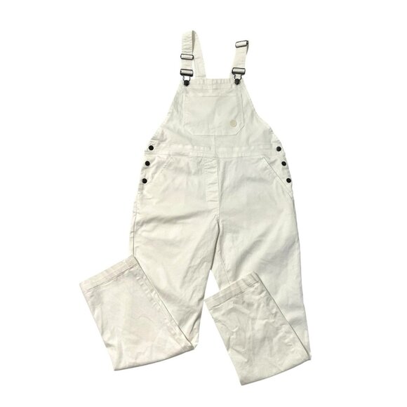 Rahlies Utility Canvas Tapered Leg Adjustable Overalls Jumpsuit White size 26 - Picture 1 of 12
